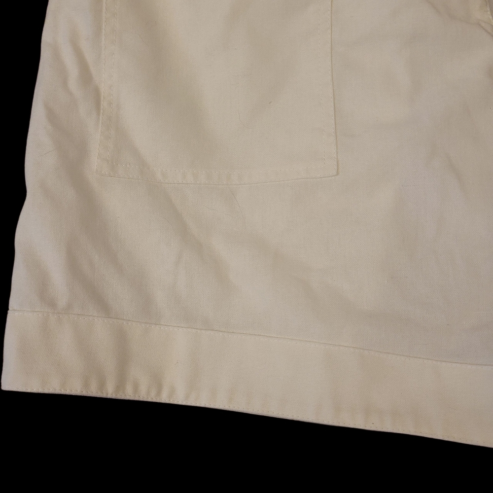 Women's Shorts Classic White Drawstring Cotton Linen Blend Size Large - Picture 6 of 9